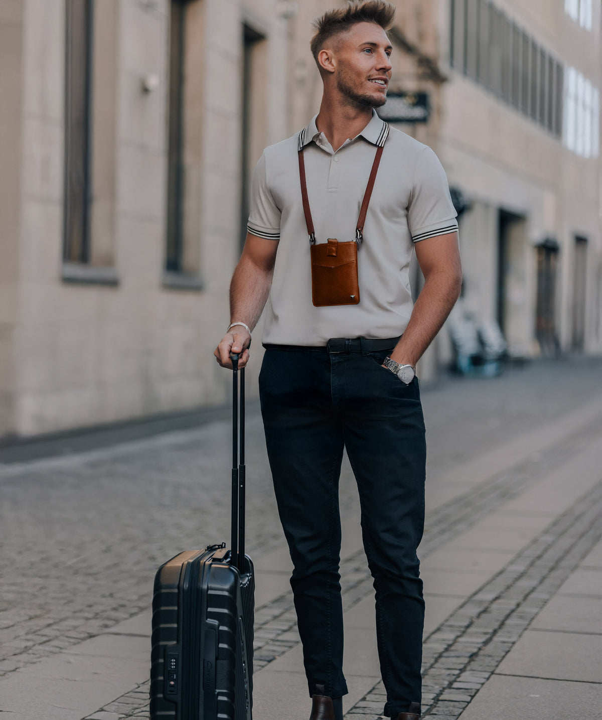 Skyborne - iTravel MINI passport wallet golden oak